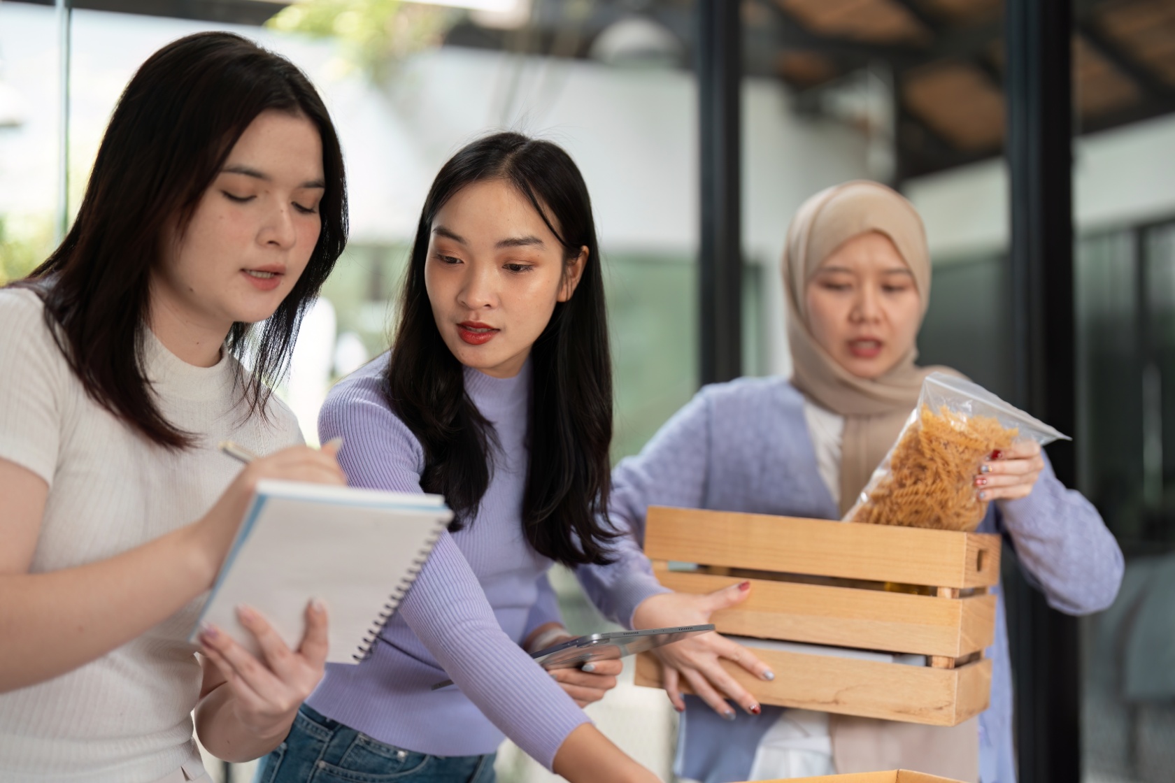 A group of women working at a nonprofit.