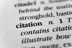 Word citation in the dictionary